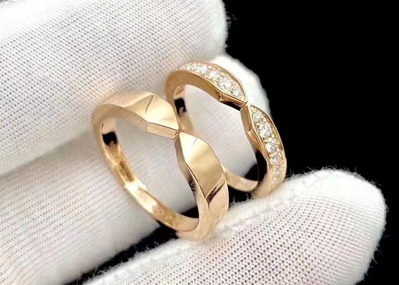 Gold-Diamond Engagement Rings 0.30ct 3.98g der Schlangen-18k Gewicht Krappenfassung