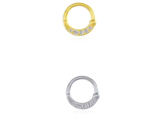 Goldclicker des Ewigkeits-Band-14K, der Soem-ODM für Nasen-Scheidewand durchbohrt