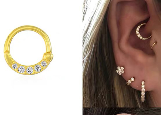 Goldclicker des Ewigkeits-Band-14K, der Soem-ODM für Nasen-Scheidewand durchbohrt