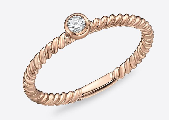 Quadratischer Scheidewand-Ring des gediegenen Golds des Diamant-14k, Band-Nasenloch-Ring 1.0mm×10mm