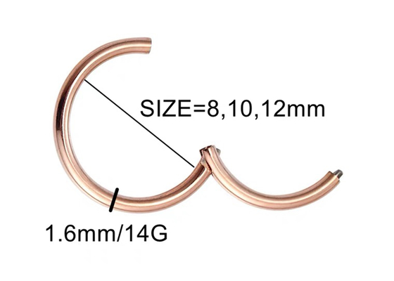 Periceing-Weißgold Clicker, Band-Ohrringe Soem-ODM des Gold14k für Jahrestag