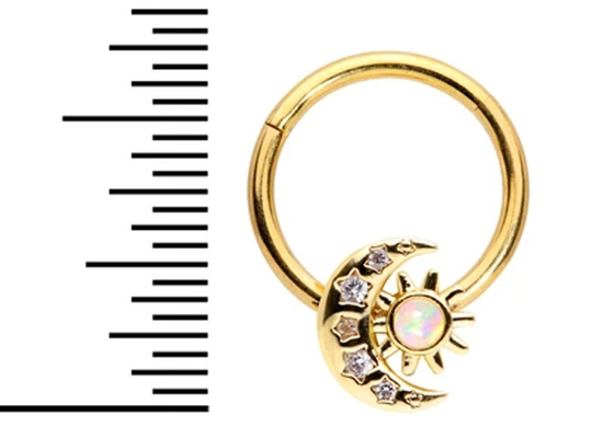 Fester Nasenpiercing-Mond Sun des Gold18k formen mit natürlichem ODM Diamanten 0.06ct SI2