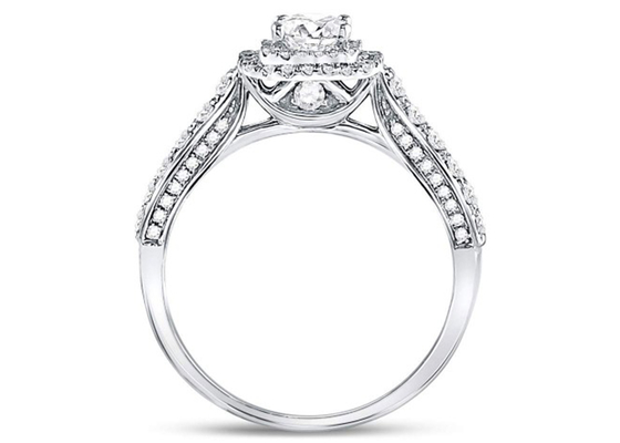 Schmuck gediegenen Golds 3.65g 14K, 0.8ct quadrieren das Weißgold Diamond Rings der Frauen