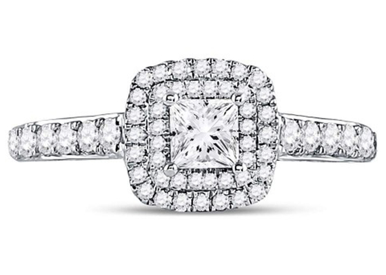 Schmuck gediegenen Golds 3.65g 14K, 0.8ct quadrieren das Weißgold Diamond Rings der Frauen