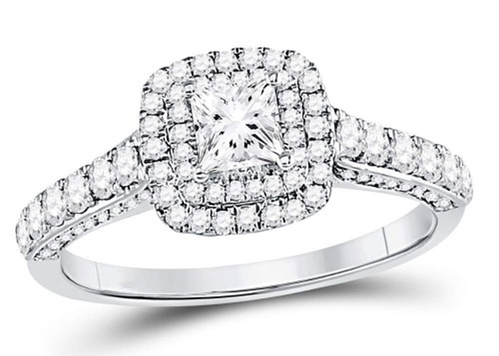 Schmuck gediegenen Golds 3.65g 14K, 0.8ct quadrieren das Weißgold Diamond Rings der Frauen