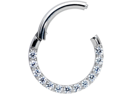 Diamanten 0.1ct Tragus-durchbohrender Ring, Weißgold-Nase Ring Inner Dia 8-15mm