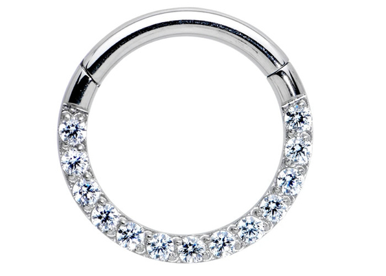 Diamanten 0.1ct Tragus-durchbohrender Ring, Weißgold-Nase Ring Inner Dia 8-15mm