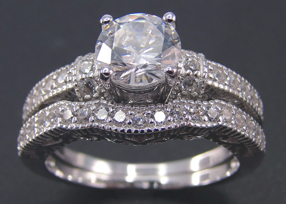 2 Karat-Diamond Engagement Wedding Rings Round-Form Soem-ODM