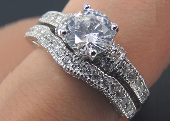 2 Karat-Diamond Engagement Wedding Rings Round-Form Soem-ODM