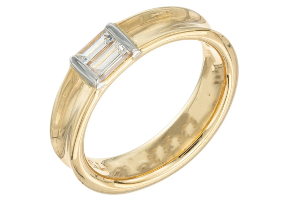 0.58ct 6x4MM Schmuck Diamond Wedding Ring des gediegenen Golds des Patience-Stein-14K