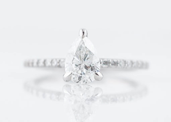 Birne Weißgold-schnitt wirkliche Diamond Jewellery Rings 1.33ct PS 6×8mm für Verpflichtung