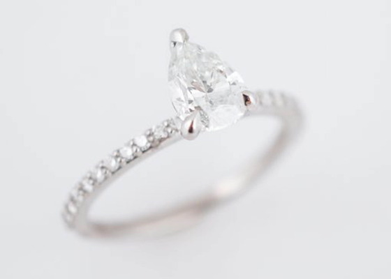 Birne Weißgold-schnitt wirkliche Diamond Jewellery Rings 1.33ct PS 6×8mm für Verpflichtung