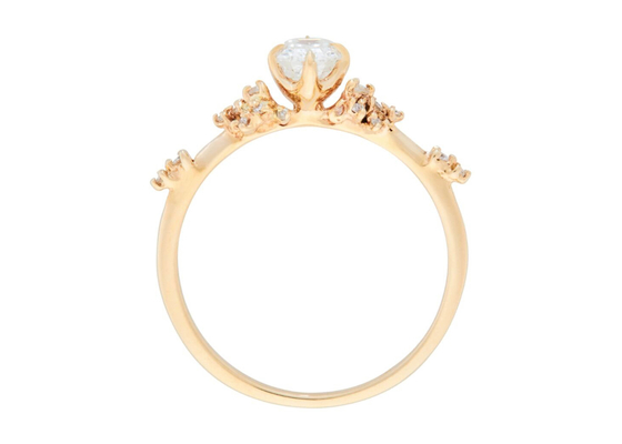 Mode Emerald Cut Diamond Ring, Stein Greifer-Satz-Verpflichtungs-Ring Withs 6×8mm