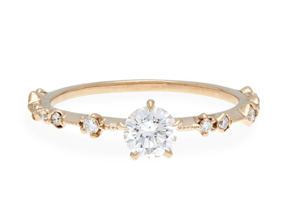 4mm Größen-wirkliches Diamond Jewellery Ring 14K 18K Rose Gold Material ODM
