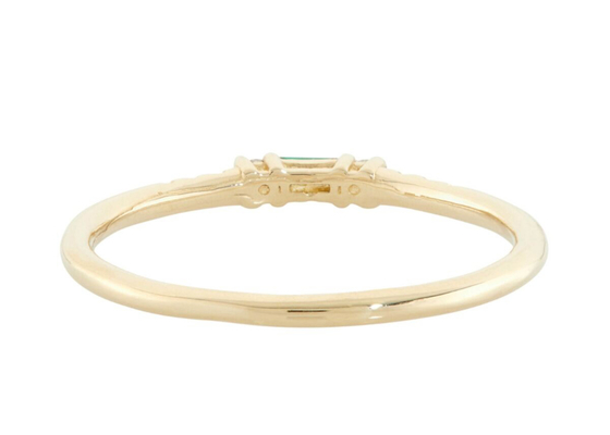 4×6mm Stangenbrot schnitt Emerald Ring, 14k gelbes Gold Emerald Ring Fashion Style