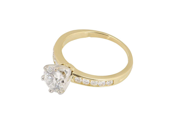Weißgold 11pcs 0,1 Karat Diamond Ring, der Ring-Frauen gediegenen Golds 3.21g 14k das RD3.0MM