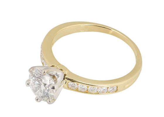 Weißgold 11pcs 0,1 Karat Diamond Ring, der Ring-Frauen gediegenen Golds 3.21g 14k das RD3.0MM