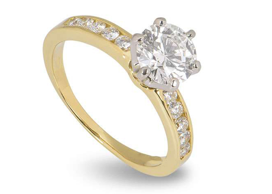 Weißgold 11pcs 0,1 Karat Diamond Ring, der Ring-Frauen gediegenen Golds 3.21g 14k das RD3.0MM