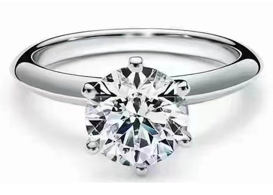 Weißgold-Verpflichtung Ring Setting des 5mm Rundschnitt-18k mit Diamanten 8pcs ODM