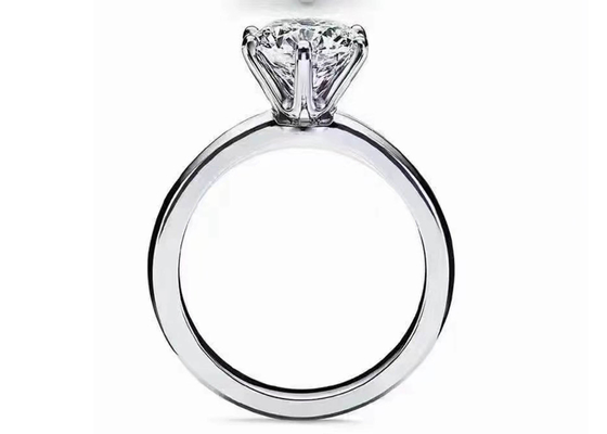 Weißgold-Verpflichtung Ring Setting des 5mm Rundschnitt-18k mit Diamanten 8pcs ODM