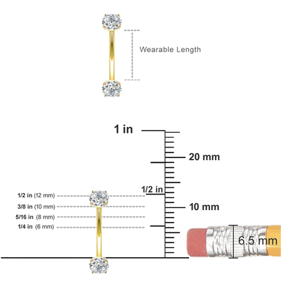 Maß 16g Diamond Gold Body Piercing Jewelry Ring-10mm 8mm für Bauchnabel