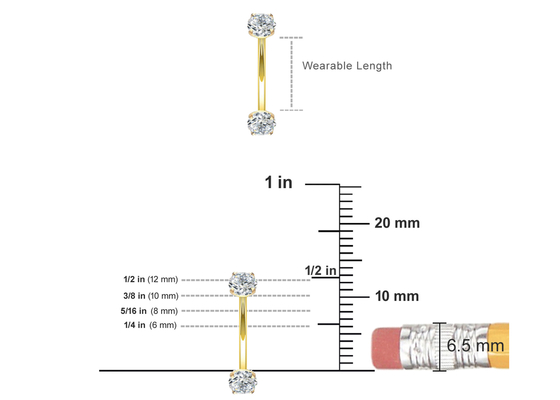 Maß 16g Diamond Gold Body Piercing Jewelry Ring-10mm 8mm für Bauchnabel