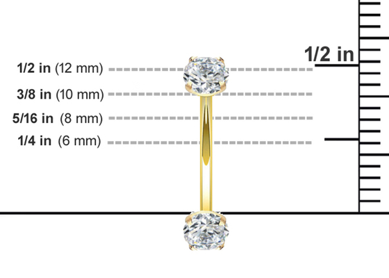 Maß 16g Diamond Gold Body Piercing Jewelry Ring-10mm 8mm für Bauchnabel