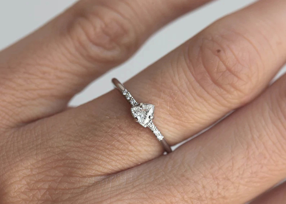 Mode wirklicher Diamond Jewellery Ring mit 4×4mm Dreieck-Stein ODM