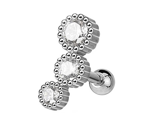 Sterile Goldkörperpiercing-Schmuck-Ohrringe für Knorpel Tragus-Durchmesser 3×3mm ODM