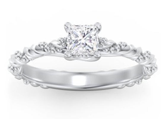 Größe Soem Prinzessin-Cut Real Diamond Jewellery Ring Twisted Rope Art-6×6mm