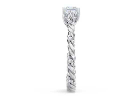 Größe Soem Prinzessin-Cut Real Diamond Jewellery Ring Twisted Rope Art-6×6mm