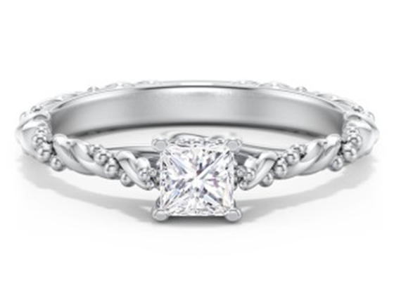 Größe Soem Prinzessin-Cut Real Diamond Jewellery Ring Twisted Rope Art-6×6mm