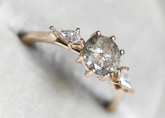 0.8ct Labor gewachsener Diamond Engagement Rings, Ehering ODM-Soem des Gold9k