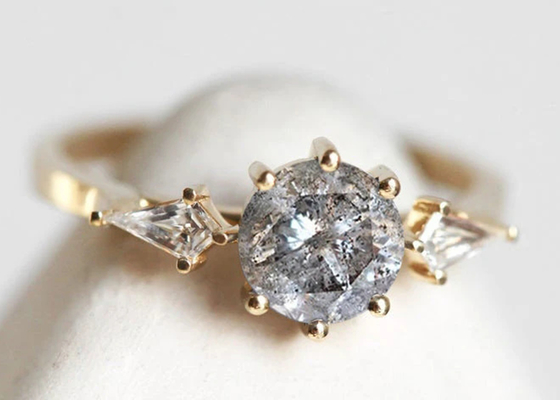0.8ct Labor gewachsener Diamond Engagement Rings, Ehering ODM-Soem des Gold9k