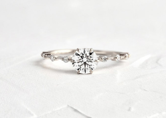 1.0ct Moissanite Diamond Rings, Rundschnitt Verlobungsringe 6.5MM ODM