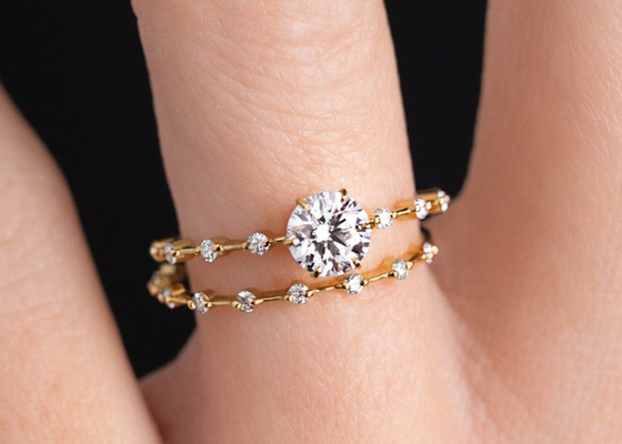 1.0ct Moissanite Diamond Rings, Rundschnitt Verlobungsringe 6.5MM ODM
