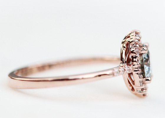 Verlobungsringe 1.2ct 1pcs Moissanite für Frauen 14K Rose Gold Material