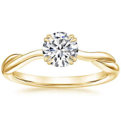 Goldmaterial ODM-Soem 0.8ct Labor gewachsenes Moissanite gelbes Ring-14K