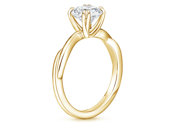 Goldmaterial ODM-Soem 0.8ct Labor gewachsenes Moissanite gelbes Ring-14K
