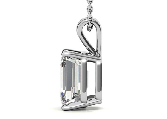 Halsketten-Durchmessers 7×5mm 1.05ct Emerald Cut 14k Goldzargenfassungs-Art