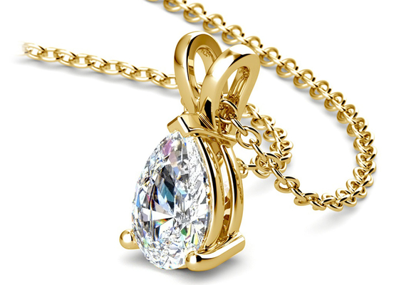 Goldhalsketten des Birnen-Schnitt-0.84ct 14k mit 8×5mm Weinlese-Anhänger