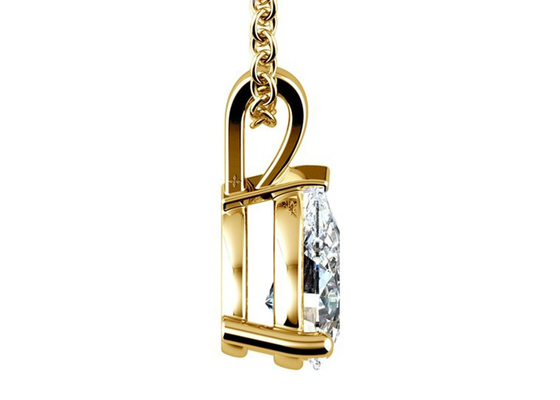 Goldhalsketten des Birnen-Schnitt-0.84ct 14k mit 8×5mm Weinlese-Anhänger