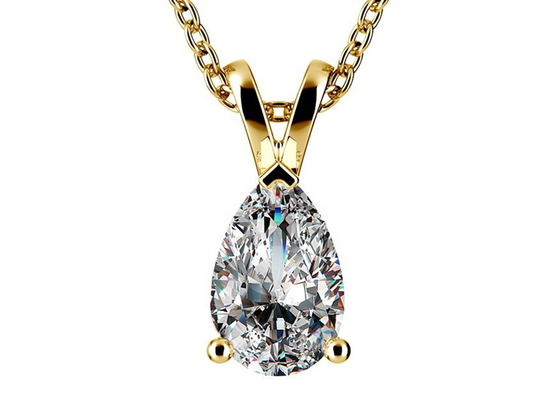 Goldhalsketten des Birnen-Schnitt-0.84ct 14k mit 8×5mm Weinlese-Anhänger