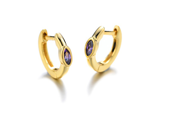 Goldohrring-Marquise Cut Inners 8.5mm Oouter 11.5mm Huggie-Band-9K Maß