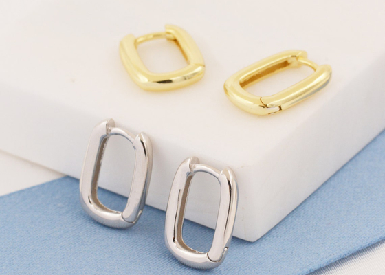 Ovale des Band-9K Stärke Goldder ohrring-2mm mit 6x10mm innerem Durchmesser