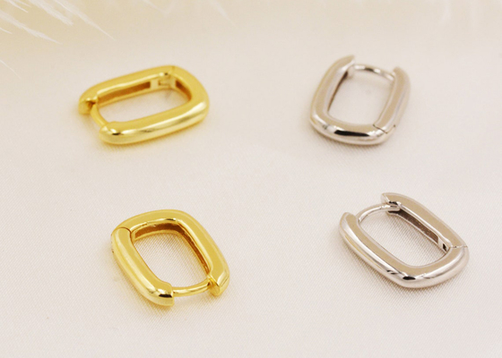 Ovale des Band-9K Stärke Goldder ohrring-2mm mit 6x10mm innerem Durchmesser