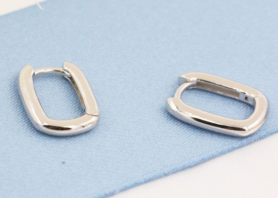 Ovale des Band-9K Stärke Goldder ohrring-2mm mit 6x10mm innerem Durchmesser