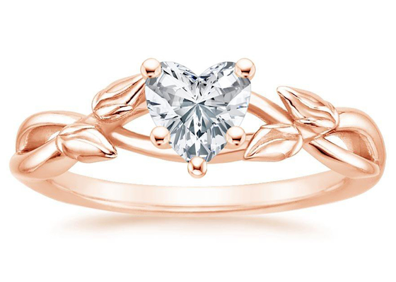 Soem-Herz formen Moissanite-Ring, 5.5mm 9k Rose Gold Ring 0,6 Karat