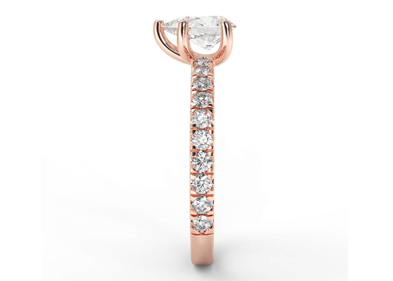 ODM Zertifikat Wedding18K Rose Gold Ring Pear Cut 0.80ct DGC