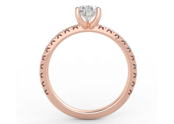 ODM Zertifikat Wedding18K Rose Gold Ring Pear Cut 0.80ct DGC